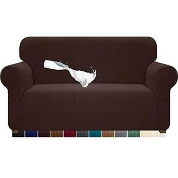 Luxurlife Water-Repellent Sofa Cover Thick Couch Covers for Pets Stylish Jacquard Pattern Stretch Sofa Slipcover Non Slip Furniture Protector with Foam Sticks