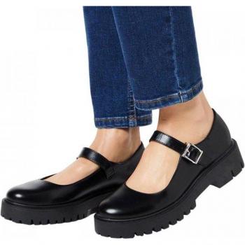 Fé Chunky Mary Janes para Damas 8 UK en Color Negro