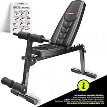 Sportstech BRT500 klappbare Hantelbank mit Curlpult
