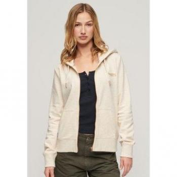 Superdry Felpa con Zip Essenziale Logo Lighter Oat Marl M