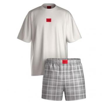 HUGO Unterwäsche Shorty „CHECK“ – Casual Jersey, dunkelgrau, XXL