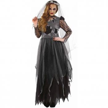 Fun Shack Black Zombie Wedding Dress Costume Adult XXX-Large