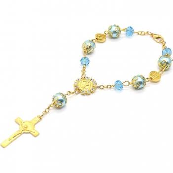 Bracelet croix vintage en perles