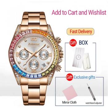Rose Gold Sports Chronograph Watch for Women