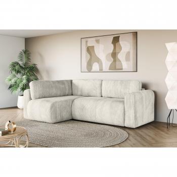 Ecksofa Zacharia 250x166x86 cm, weiß