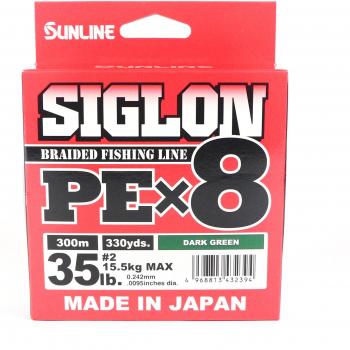 Sunline PE Line X8 Siglon 300M 2 35LB Dunkelgrün
