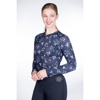 HKM Bloomsbury Fleurs Long-Sleeve Shirt, Deep Blue/White, Large