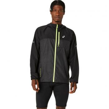 Giacca ASICS Fujitrail Packable nera e verde fluo