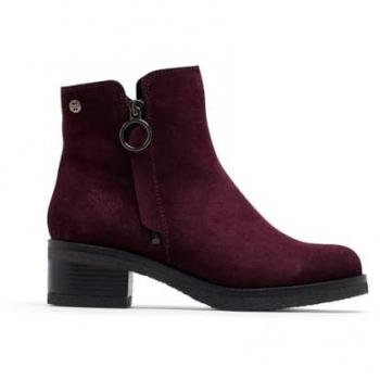 Porronet para mujer. 4635-083 Botines De Piel Con Cremallera Gleda burdeos