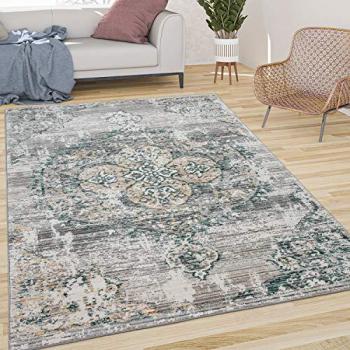 Tappeto Grigio Verde Estetica Orientale 120x170 cm