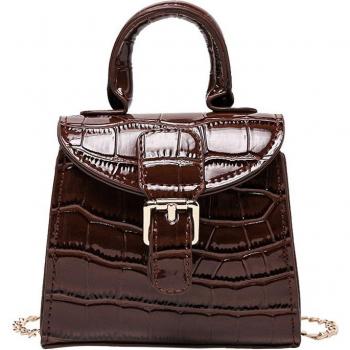 PU Leather Vintage Crocodile Mini Square Shoulder Bag for Women