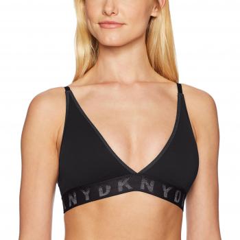 DKNY Sujetador Bralette sin aro para Mujer, Negro, X Grande
