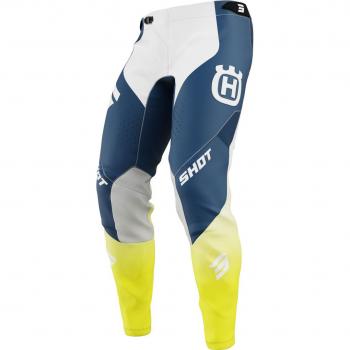 Shot Aerolite Husqvarna Limited Edition 2025 Pantalon Motocross Blanc‑Bleu‑Jaune 34 (Taille 34)