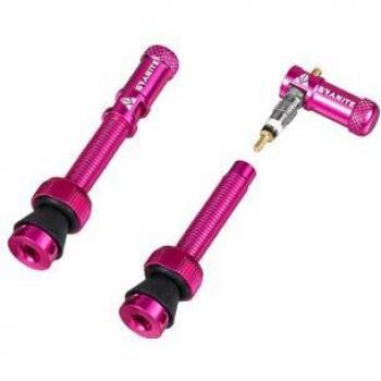 Granite Design Juicy Nippel 45 mm Tubeless Ventile mit Rosa-Demontierstopp