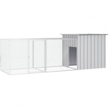 VidaXL Hen House Grey 300x91x100 cm Galvanised Steel