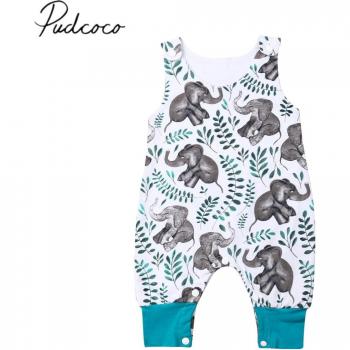 Vêtements d'été pour bébés | Barboteuse imprimée éléphant pour bébés