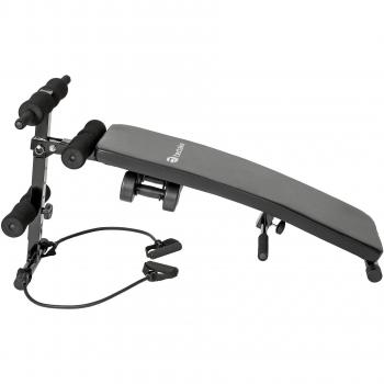 Tectake Banc abdominal 129 × 55 × 70 cm – noir, ajustement 6‑positions, pieds anti‑glisse