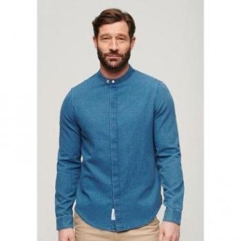 Superdry Heavy Rinse Merchant Grandad Long Sleeve Shirt Male L
