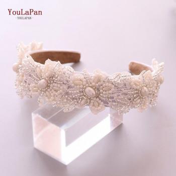 YouLaPan Luxury Rhinestone and Pearl Bridal Headband