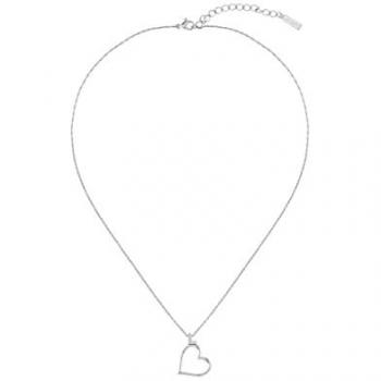 Kette mit Anhänger LACOSTE Schmuck Edelstahl Halsschmuck Halskette Fantasie VOLTE, silber (edelstahlfarben), Halsketten, Damen, Edelstahl, L: 53cm