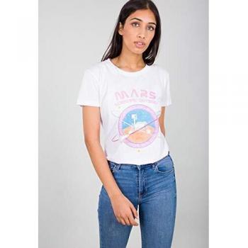 Alpha Industries T-shirt Femme Mission to Mars Manches Courtes Blanc L