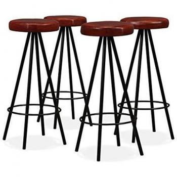 Lot de 4 tabourets de bar en cuir