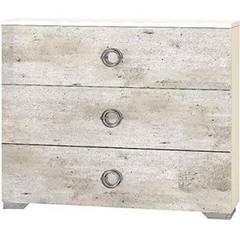 Goya Commode 3 Tiroirs avec Finitions Chromées