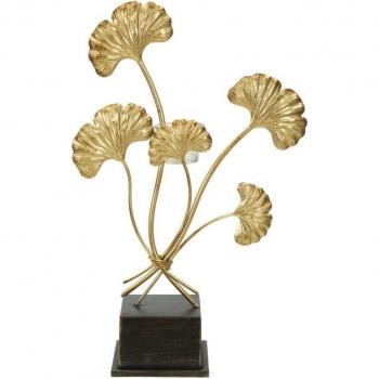 Portavelas Hoja 60 Metal Oro Epikasa 29x12,5x44 cm