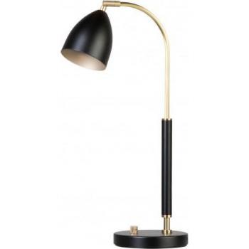 Lámpara de mesa Deluxe 1 luz en metal negro y latón