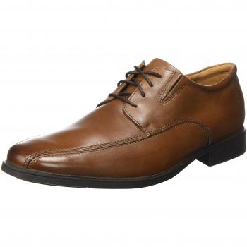 Clarks Herren Tilden Walk Braune Leder Derby-Schuhe