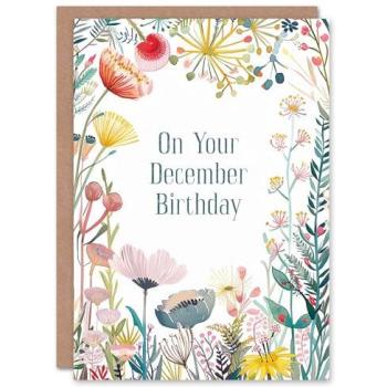 Floral Frost Birthday Card – Born in December