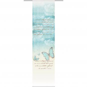 Dekorativer Schiebevorhang „Kemi“ – Digitalprint Blau (245 × 60 cm)
