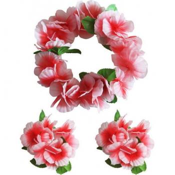 Ensemble Festif Hawaïen 3 Pièces Fleurs et Ceinture
