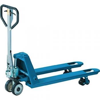 Gabelhubwagen mit Fahr-/Feststellbremse, 1150 mm, 2500 kg Tragkraft, himmelblau