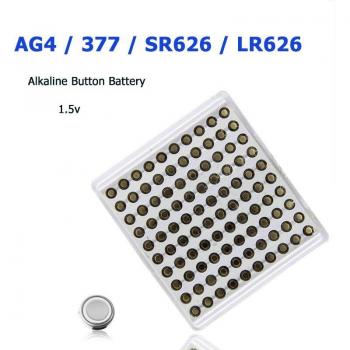 100 piles bouton alcalines SR626SW AG4 377 LR626 1.55V adaptées pour montres et jouets