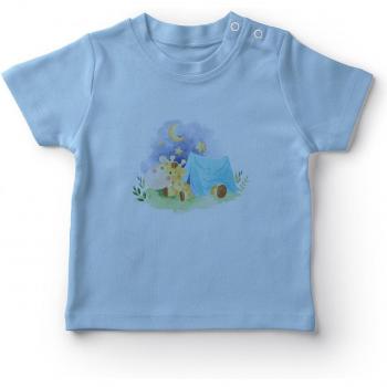 T-shirt Bébé Angemiel Garçon Girafe Bleu
