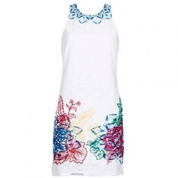 Desigual Maxi Robe Blanche Sans Manches Bibi Taille 40
