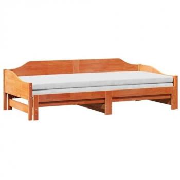 Vidaxl Lit De Jour Avec Lit Gigogne Cire Marron 90x200 Cm Pin Massif