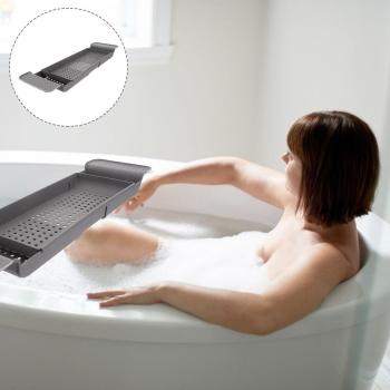 Skalierbares Badewannentablett zur Aufbewahrung von Duschutensilien, hohles Design zum Entwässern, 1 pc