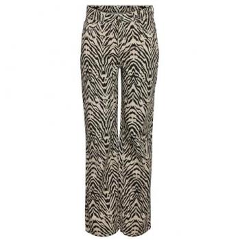 Marley Ecru Zebra Straight Jeans – Noisy May 100% Cotton (Size W30 L30)