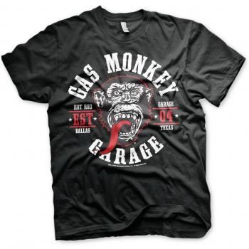 Camiseta Gas Monkey Garage Sello Redondo Lengua Lamiendo