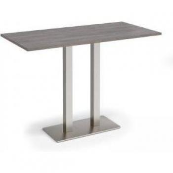 Eros Rectangle Poseur Table – Dual Upright Grey Oak (1600 mm × 800 mm)