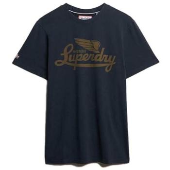 T-shirt Superdry Imprimé Coton Marine M