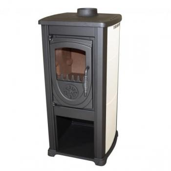 ECOfoxx Kaminofen Okta, creme, 3,9 kW mit Herdplatte