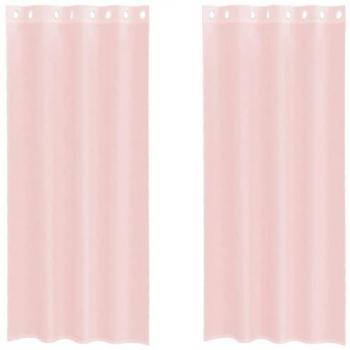 Ensemble de rideaux en voile rose clair avec œillets 140x245 cm