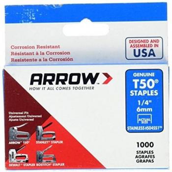 Arrow T50 Staples Stainless Steel 504SS 6mm (1/4in) (Box 1000)