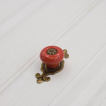 Ceramic Insert Antique Copper Drawer Handle