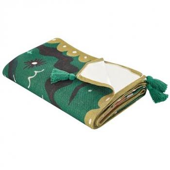 Couverture Polyester Beliani 150 × 200 cm Motif Animalier pour Pique‑Nique – Vert Tuziani