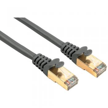 Hama Ethernet CAT 5e Netzwerkkabel STP (2m Patchkabel, 1000Mbit/s, vergoldet, geschirmt) grau