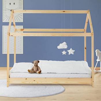 Lettino per Bambini in Legno con Forma Casa 160 x 80 cm